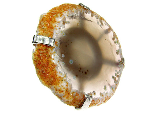 Inel reglabil statement masiv cu agat fumuriu geoda - GlamBazaar.ro