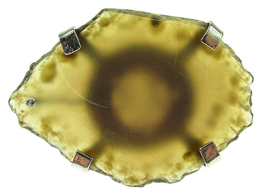 Inel reglabil statement masiv cu agat fumuriu natural A - GlamBazaar.ro