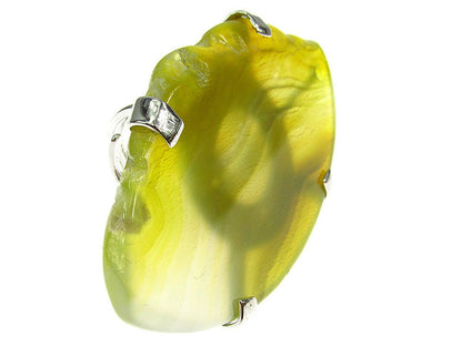 Inel reglabil statement masiv cu agat galben 11A - GlamBazaar.ro