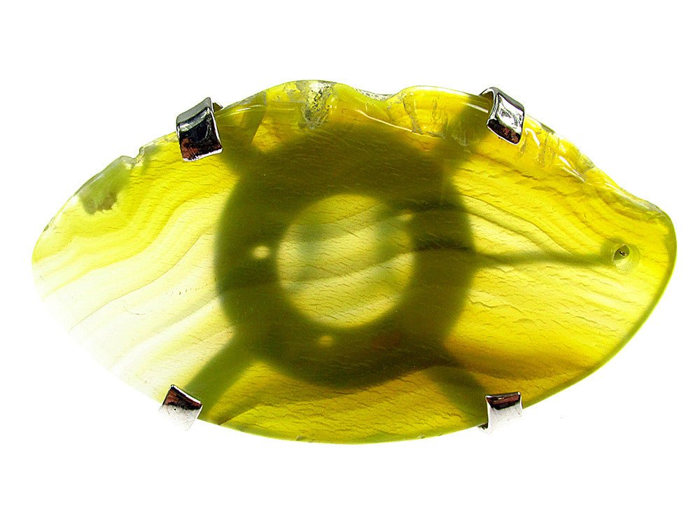 Inel reglabil statement masiv cu agat galben 11A - GlamBazaar.ro