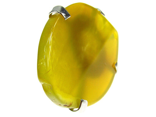 Inel reglabil statement masiv cu agat galben 12A - GlamBazaar.ro