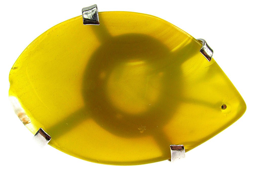 Inel reglabil statement masiv cu agat galben 12A - GlamBazaar.ro