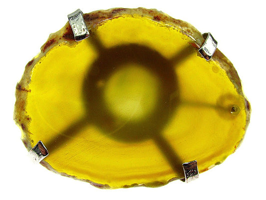 Inel reglabil statement masiv cu agat galben 14A - GlamBazaar.ro