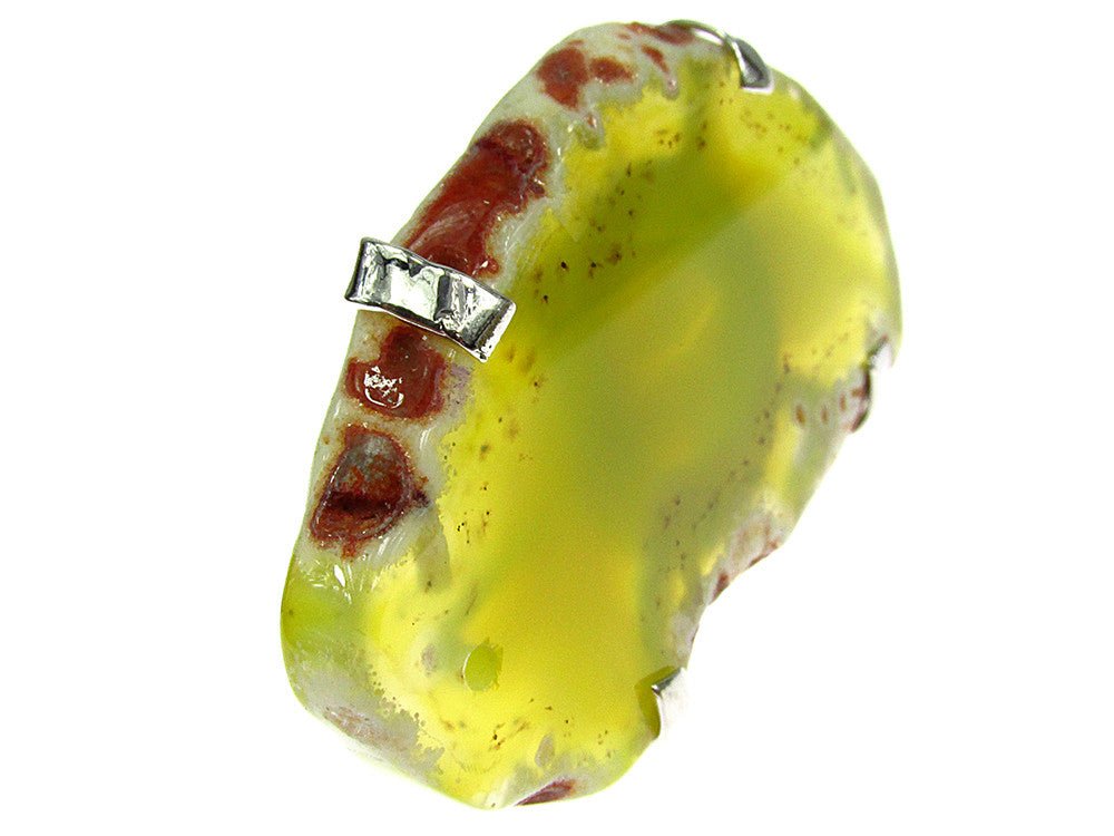 Inel reglabil statement masiv cu agat galben 5A - GlamBazaar.ro