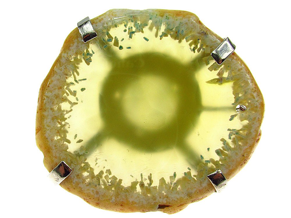 Inel reglabil statement masiv cu agat galben 8A - GlamBazaar.ro