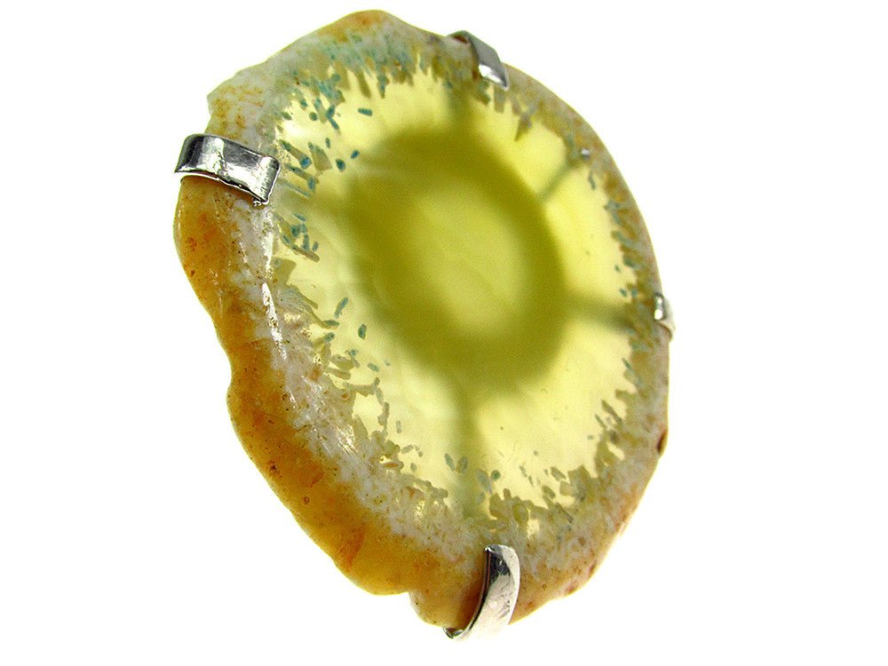 Inel reglabil statement masiv cu agat galben 8A - GlamBazaar.ro