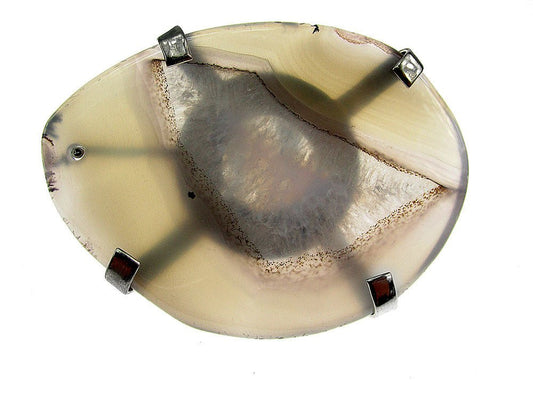 Inel reglabil statement masiv cu agat gri natural A - GlamBazaar.ro