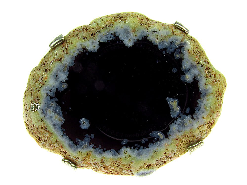 Inel reglabil statement masiv cu agat negru natural 12A - GlamBazaar.ro