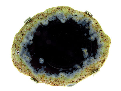 Inel reglabil statement masiv cu agat negru natural 12A - GlamBazaar.ro