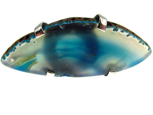 Inel reglabil statement masiv cu agat turcoaz natural 5A - GlamBazaar.ro