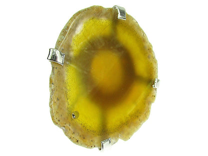 Inel reglabil statement masiv cu agata galbena naturala F - GlamBazaar.ro