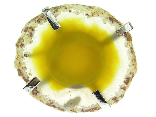 Inel reglabil statement masiv cu agata galbena naturala M - GlamBazaar.ro