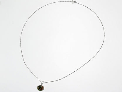 Lantisor argint cu pandantiv mic unakit natural 10 MM - GlamBazaar.ro