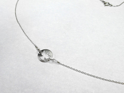 Lantisor argint ingeras si safir natural - GlamBazaar.ro