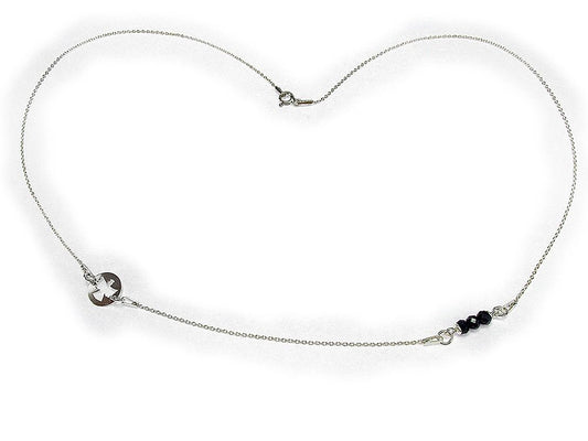 Lantisor argint ingeras si safir natural - GlamBazaar.ro