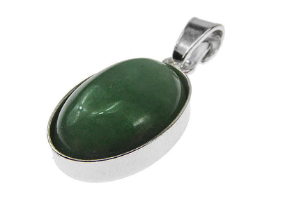 Pandantiv argint cu aventurin verde natural 14x10 MM - GlamBazaar.ro