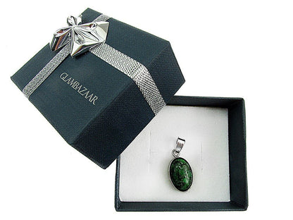 Pandantiv argint cu rubin zoisit 14x10 MM - GlamBazaar.ro