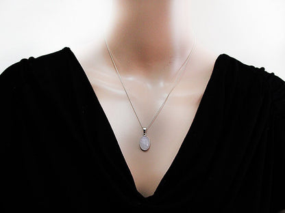 Pandantiv argint cuart roz 14x10 MM - GlamBazaar.ro