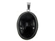 Pandantiv argint mare cu agat negru natural 25x18 MM - GlamBazaar.ro
