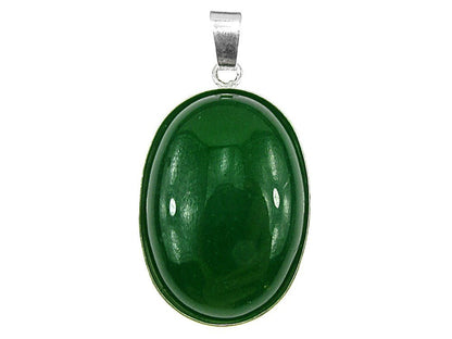 Pandantiv argint mare cu agata verde naturala 25x18 MM - GlamBazaar.ro