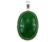 Pandantiv argint mare cu agata verde naturala 25x18 MM - GlamBazaar.ro