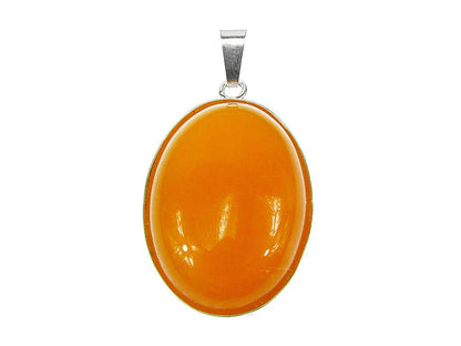 Pandantiv argint mare cu jad galben 25x18 MM - GlamBazaar.ro