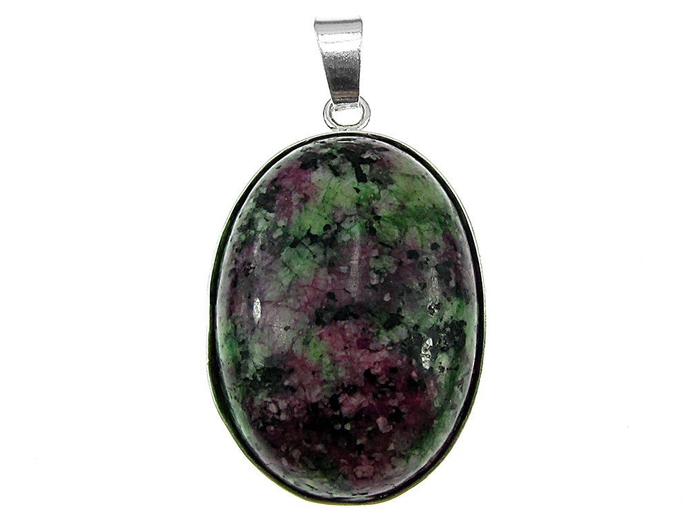 Pandantiv argint mare cu rubin zoisit natural 25x18 MM - GlamBazaar.ro