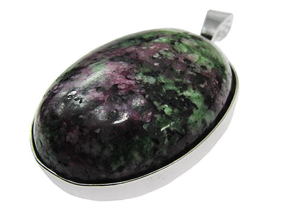 Pandantiv argint mare cu rubin zoisit natural 25x18 MM - GlamBazaar.ro