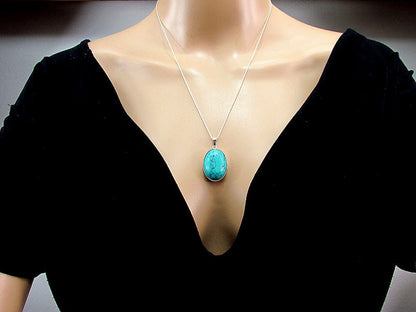 Pandantiv argint mare cu turcoaz 25x18 MM - GlamBazaar.ro