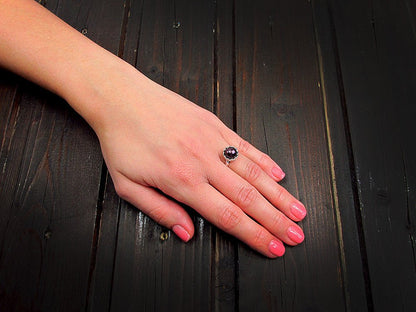 Set argint complet model coroana cu perle de cultura negre - GlamBazaar.ro