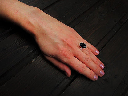 Set argint complet onix oval 14x10 MM cu lantisor inclus - GlamBazaar.ro