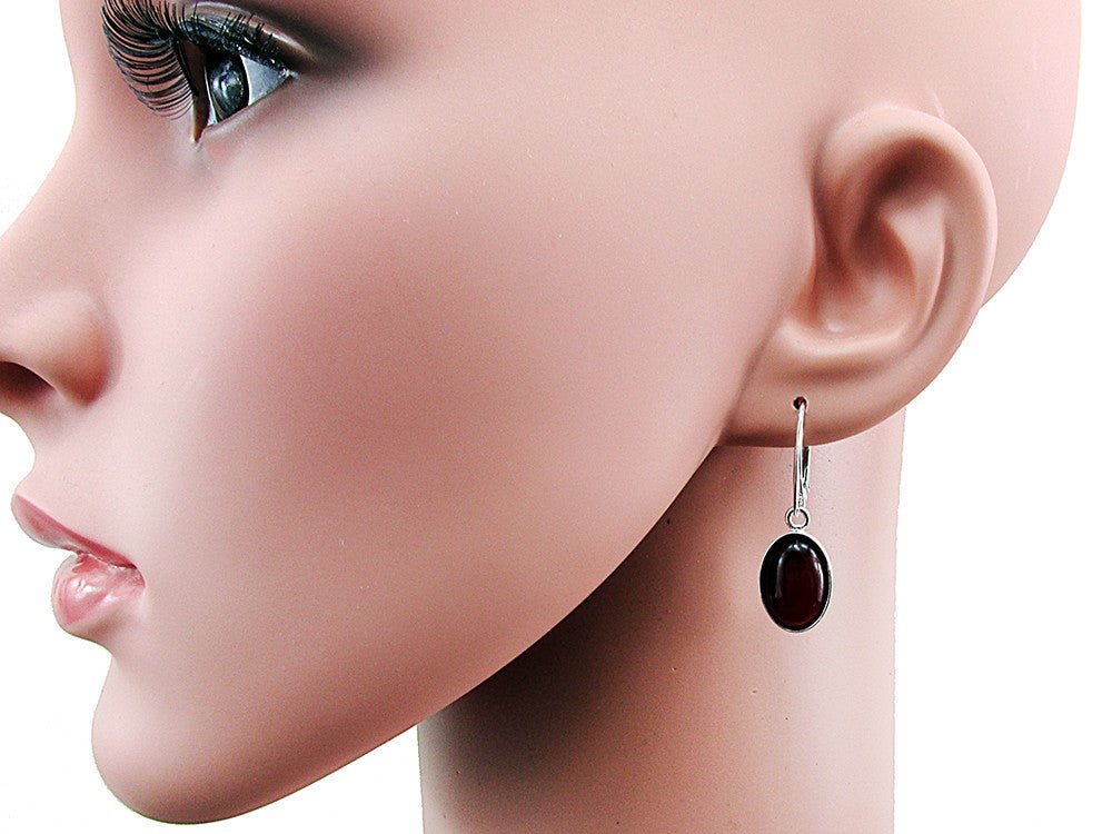 Set argint cu carneol natural oval 14x10 MM - GlamBazaar.ro