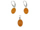 Set argint cu jad galben oval 14x10 MM - GlamBazaar.ro