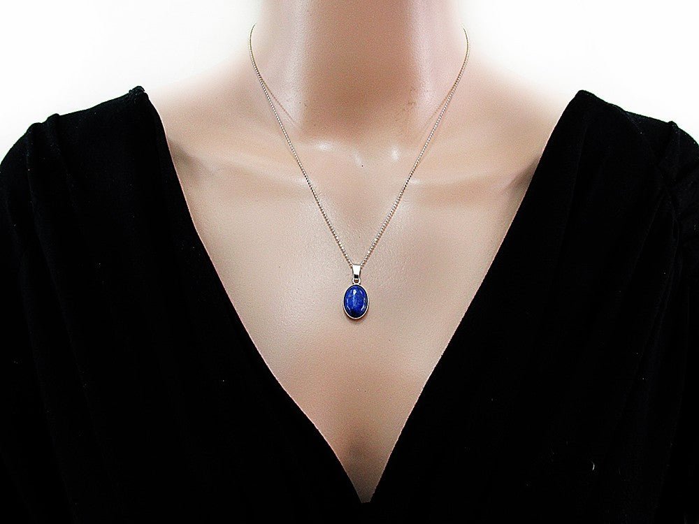 Set argint cu lapis lazuli oval 14x10 MM - GlamBazaar.ro