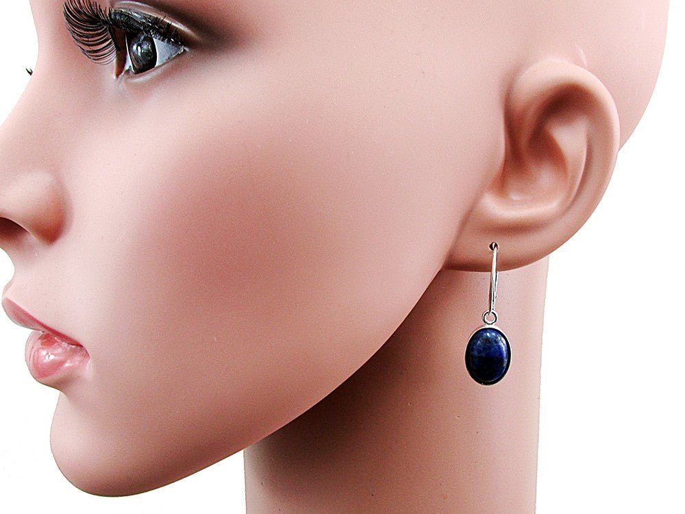 Set argint cu lapis lazuli oval 14x10 MM - GlamBazaar.ro