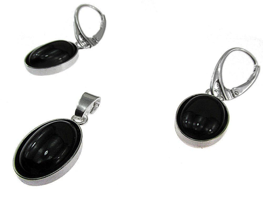 Set argint cu onix oval 14x10 MM - GlamBazaar.ro