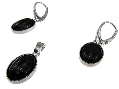 Set argint cu onix oval 14x10 MM - GlamBazaar.ro