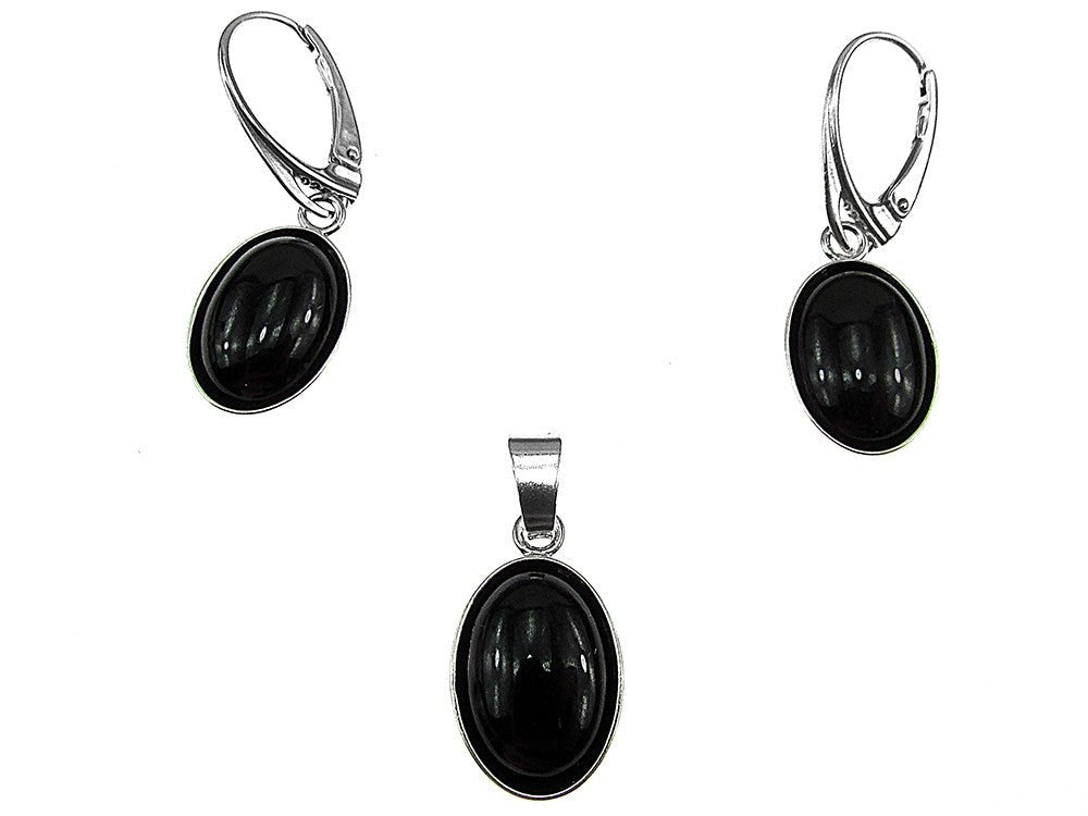 Set argint cu onix oval 14x10 MM - GlamBazaar.ro