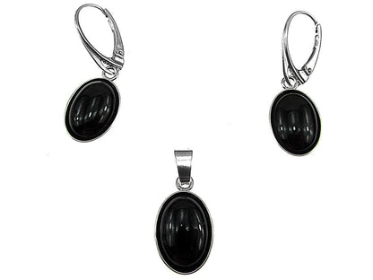 Set argint cu onix oval 14x10 MM - GlamBazaar.ro