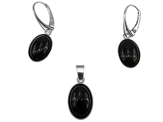 Set argint cu onix oval 14x10 MM - GlamBazaar.ro