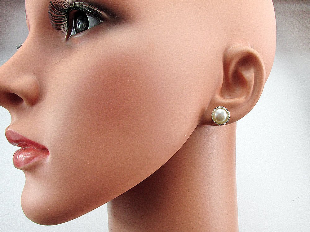 Set argint model coroana cu perle de cultura albe - GlamBazaar.ro