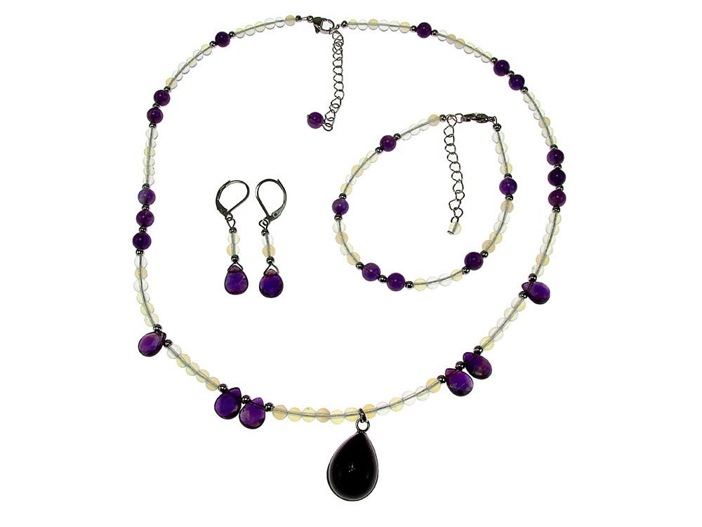 Set bijuterii dama opalit si ametist - GlamBazaar.ro