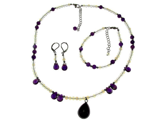 Set bijuterii dama opalit si ametist - GlamBazaar.ro