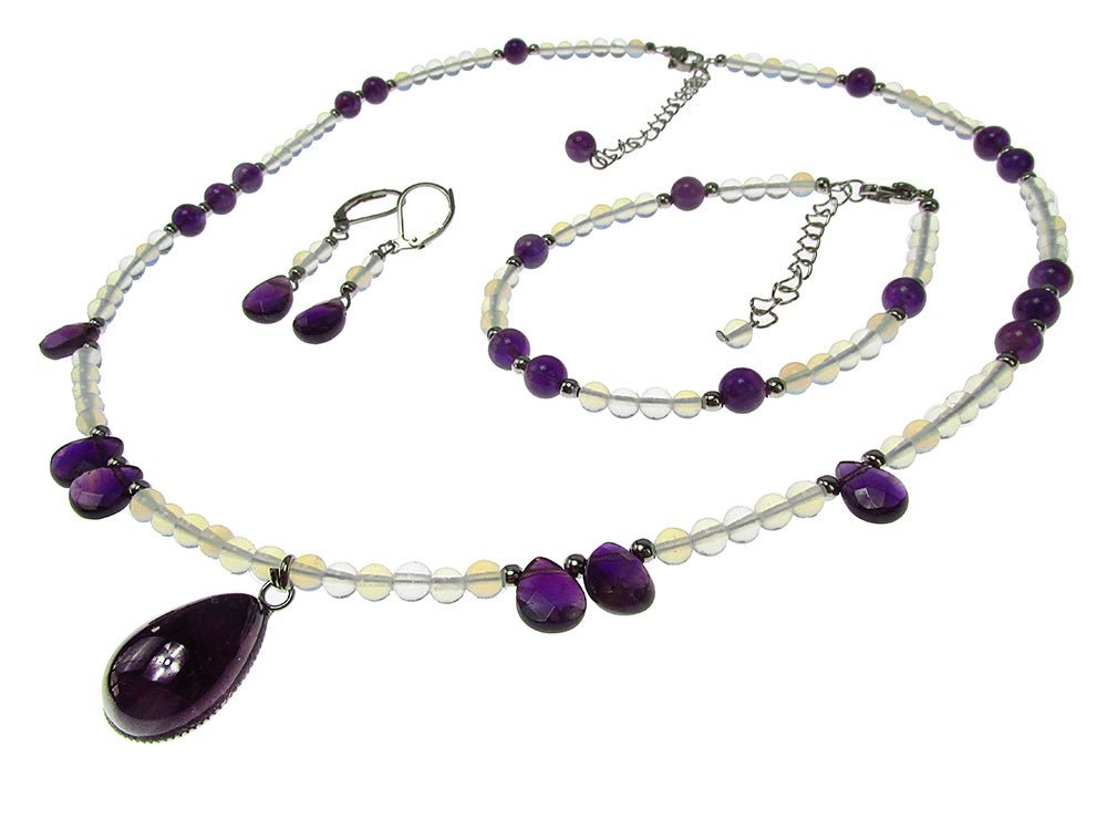 Set bijuterii dama opalit si ametist - GlamBazaar.ro