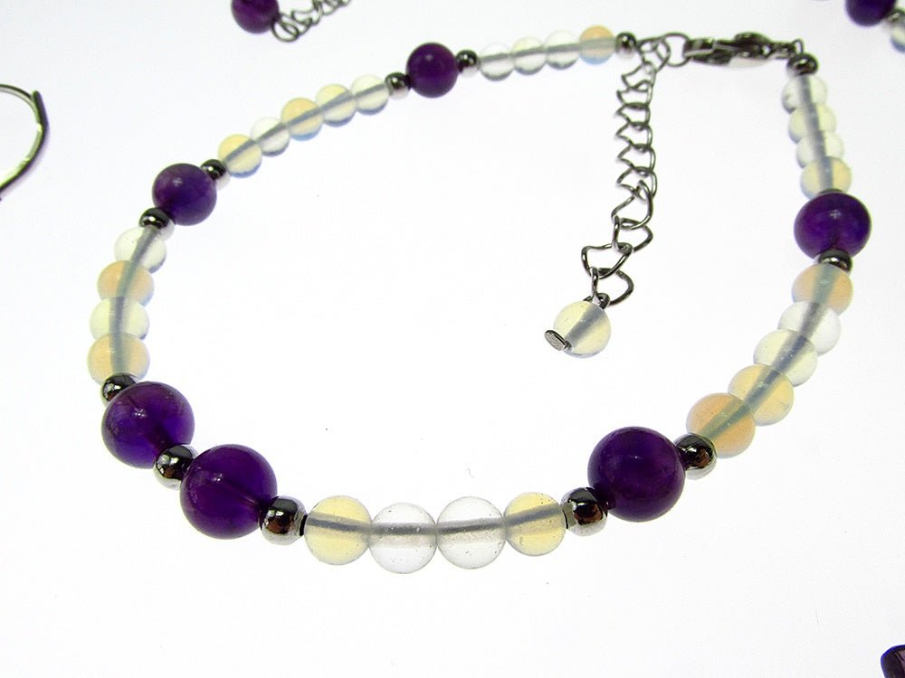 Set bijuterii dama opalit si ametist - GlamBazaar.ro