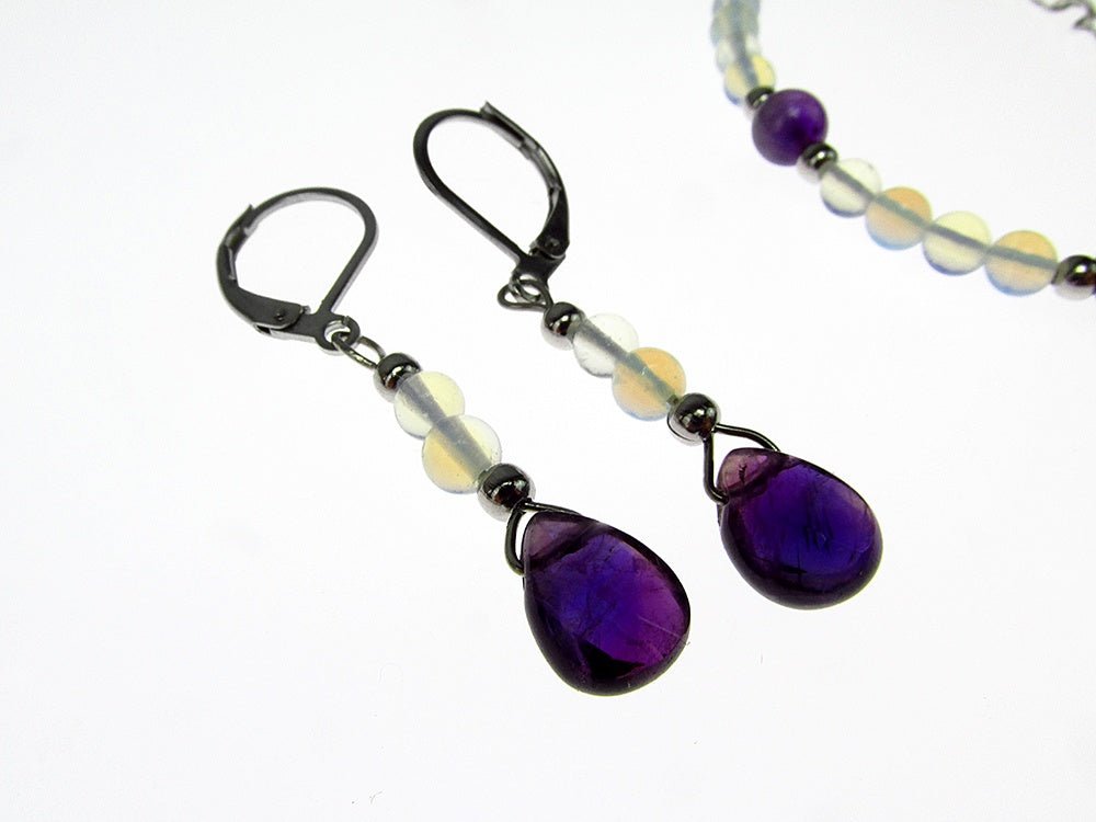 Set bijuterii dama opalit si ametist - GlamBazaar.ro