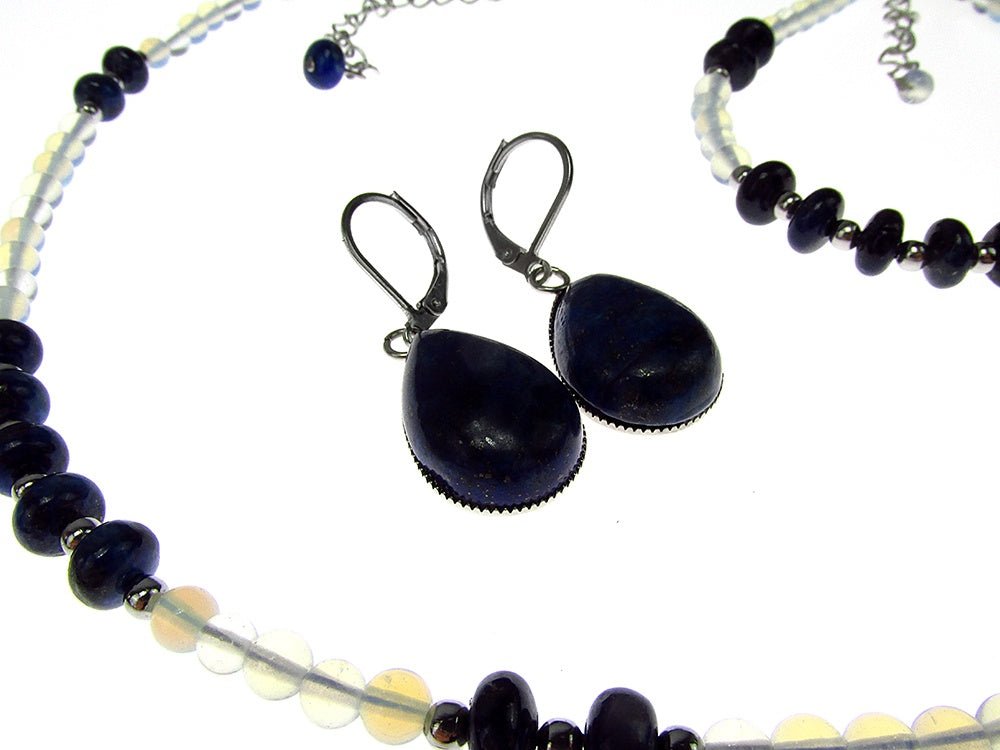 Set bijuterii dama opalit si lapis lazuli - GlamBazaar.ro