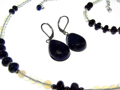 Set bijuterii dama opalit si lapis lazuli - GlamBazaar.ro