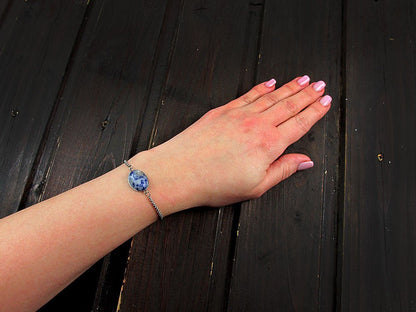 Set bratara si cercei inox cu sodalit - GlamBazaar.ro