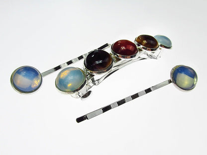 Set clama de par si 2 agrafe talisman zodia Fecioara - GlamBazaar.ro